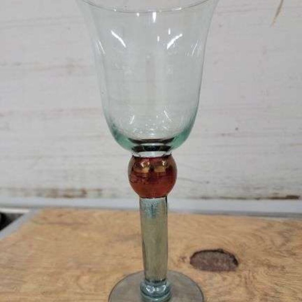 Vintage Mexican Wine Glass Tricolor